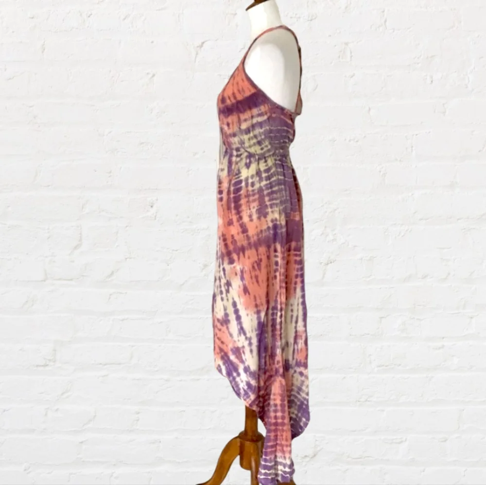 Pastel Tie Dye Strappy Back Asymmetrical Dress XS - Blu Moon Revolve